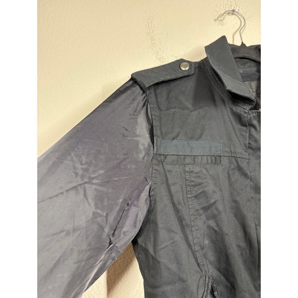 Paige Medium Sheryl Bomber Moto Jacket Black Full Zip Cotton Tencel Blend Pocket - Picture 4 of 11